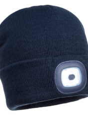 B029 - Beanie USB Rechargeable LED Head Light Navy
