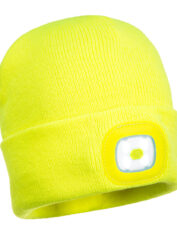 B029 - Beanie USB Rechargeable LED Head Light Yellow